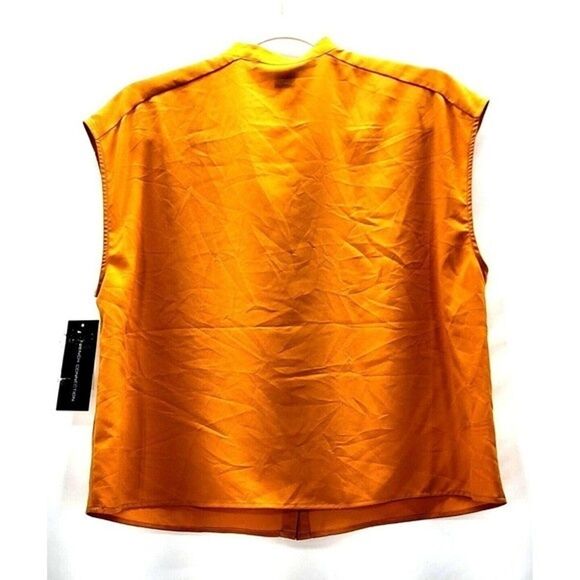 Classic Crepe Light Polly Blouse Top by French Connection - Golden Oak Size 8 - Picture 3 of 7